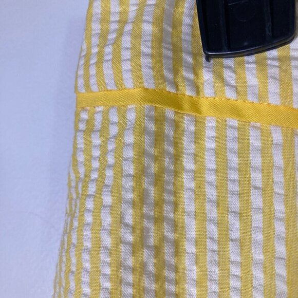 Womens Vintage Spenser Jeremy Seer Sucker Lined Pants Yellow White Stripe 8 - Picture 6 of 8